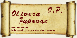Olivera Pupovac vizit kartica
